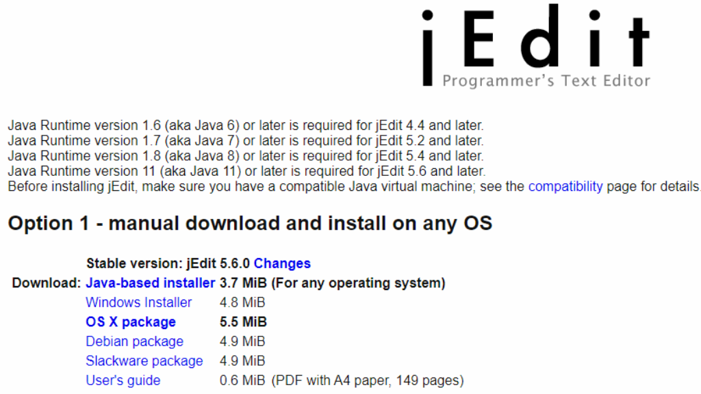 jEdit editor for mac